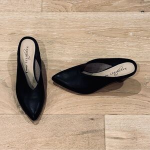 Naked Feet Black Pointed Mules, Size 7.5, in Like New Condition.